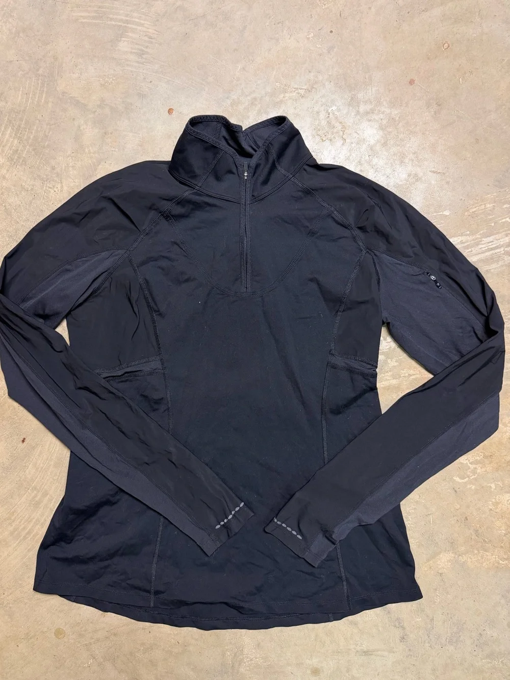 lululemon athletica Black Half-Zip Long Sleeve Performance Top
